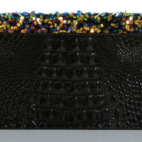 Brahmin Kaia Celestia Envelope Black Sequin Clutch Wristlet RARE SOLD OUT - NWT - Picture 9 of 11